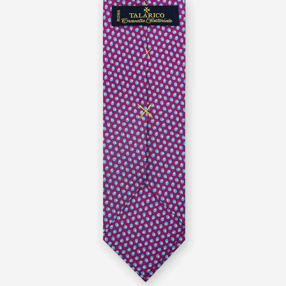 3-Fold Silk Tie, Micro Pattern, Magenta - JA058632_7 T