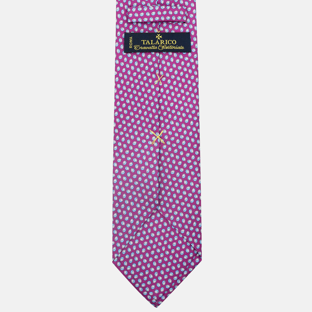 3-Fold Silk Tie, Micro Pattern, Magenta - JA058632_7