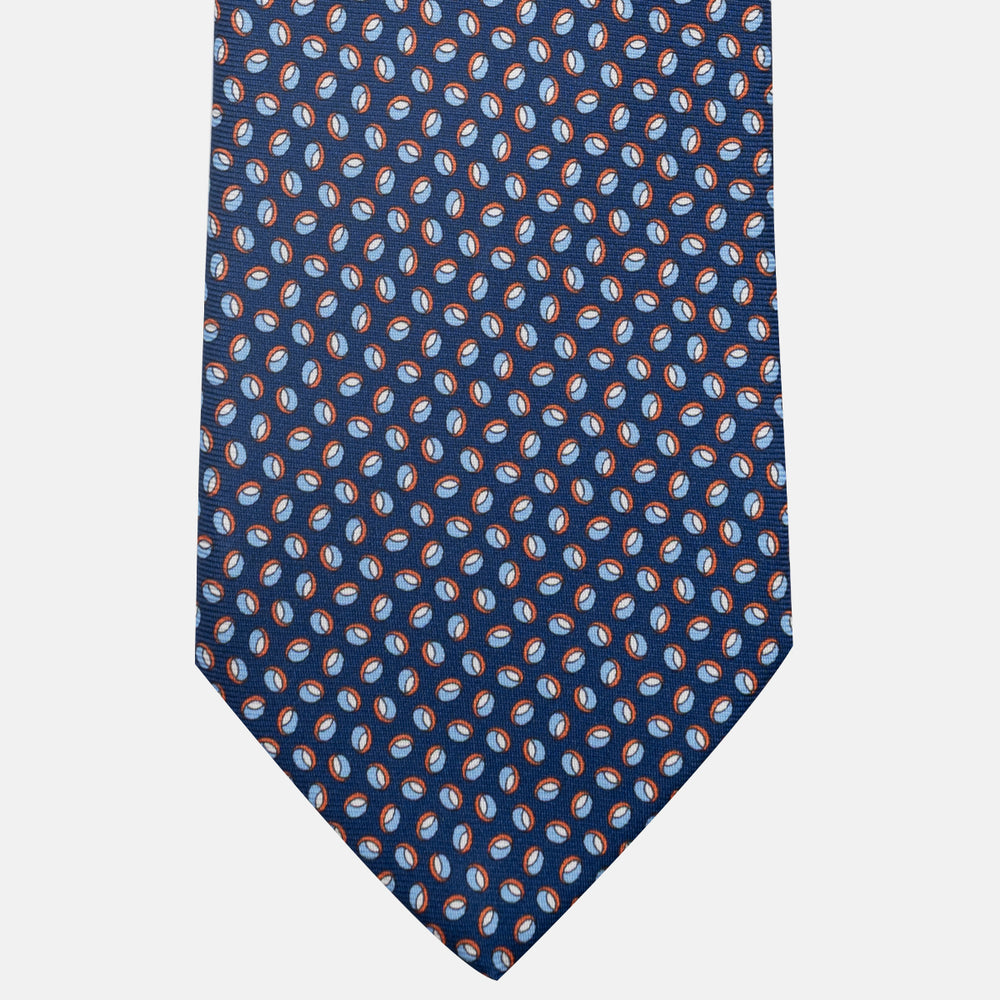 3-Fold Silk Tie, Micro Pattern, Blue Orange - JA058632_8