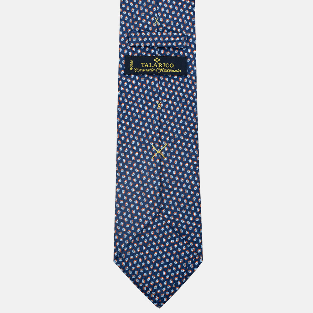 3-Fold Silk Tie, Micro Pattern, Blue Orange - JA058632_8