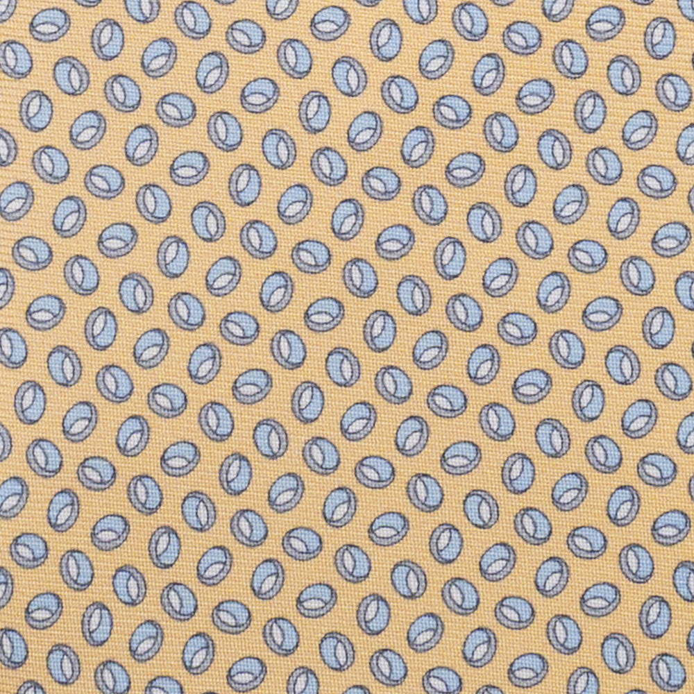 3-Fold Silk Tie, Micro Pattern, Yellow - JA058632_9