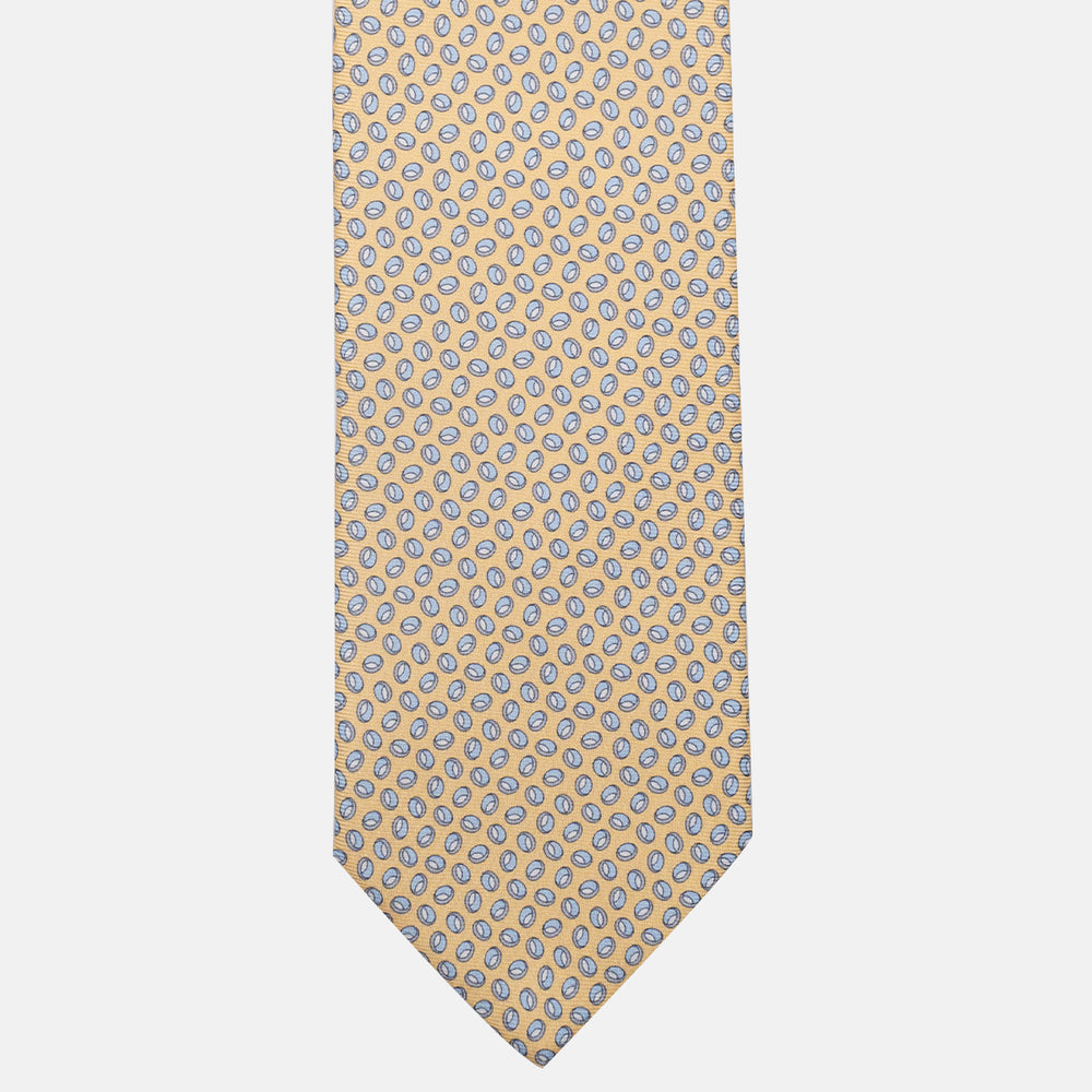 3-Fold Silk Tie, Micro Pattern, Yellow - JA058632_9