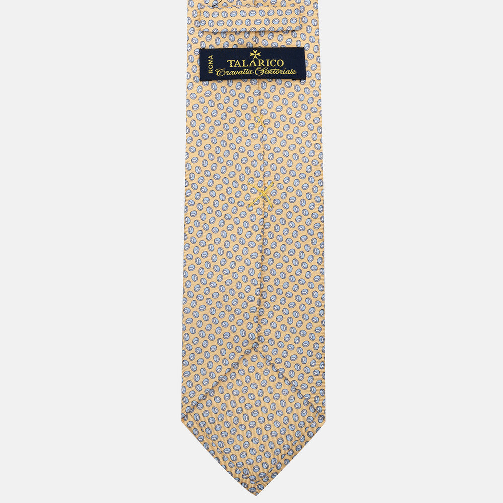 3-Fold Silk Tie, Micro Pattern, Yellow - JA058632_9