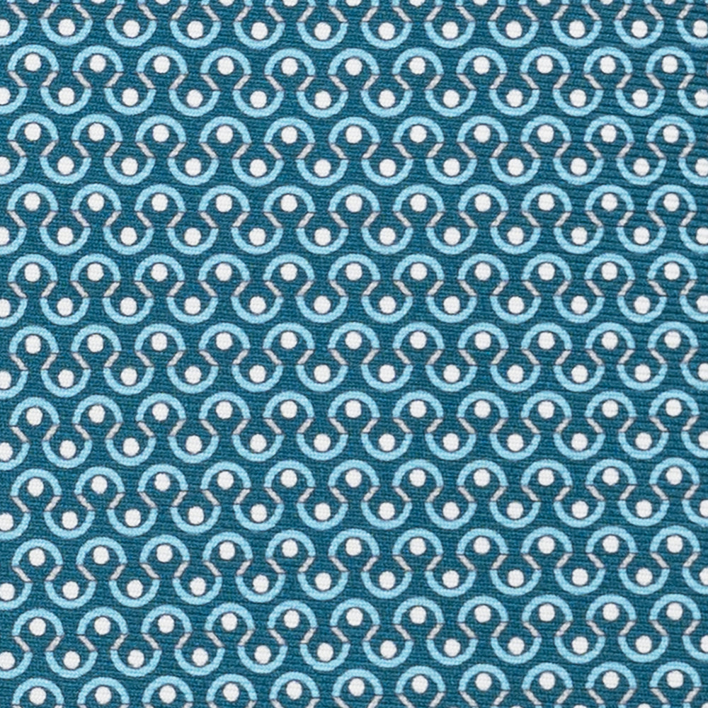 3-Fold Silk Tie, Geometric Pattern, Teal - JA058633_2