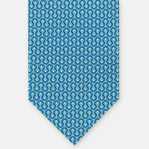 3-Fold Silk Tie, Geometric Pattern, Aqua - JA058633_3 T