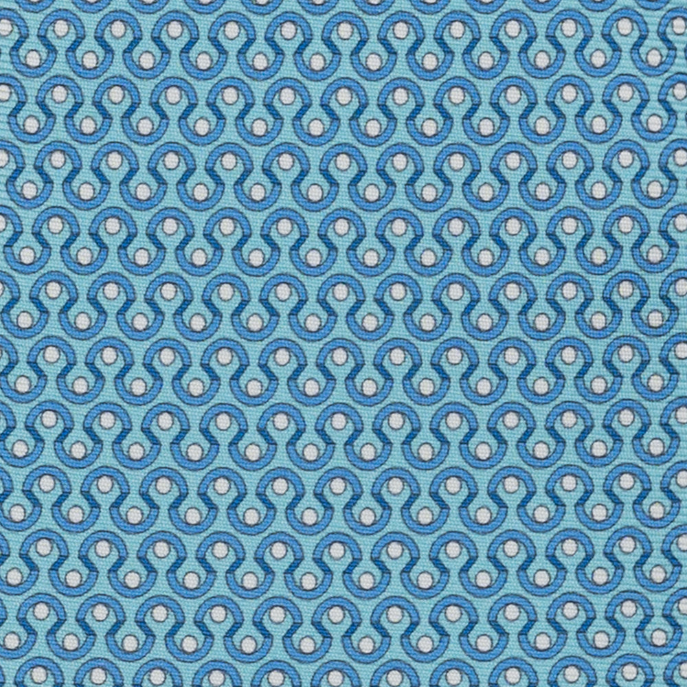 3-Fold Silk Tie, Geometric Pattern, Light Blue - JA058633_3
