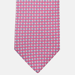 Cravatta 3 pieghe in Seta, Fantasia Geometrica, Rosa - JA058634_5
