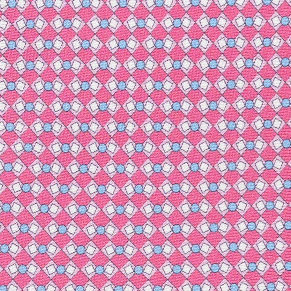 3-Fold Silk Tie, Geometric Pattern, Pink - JA058634_5