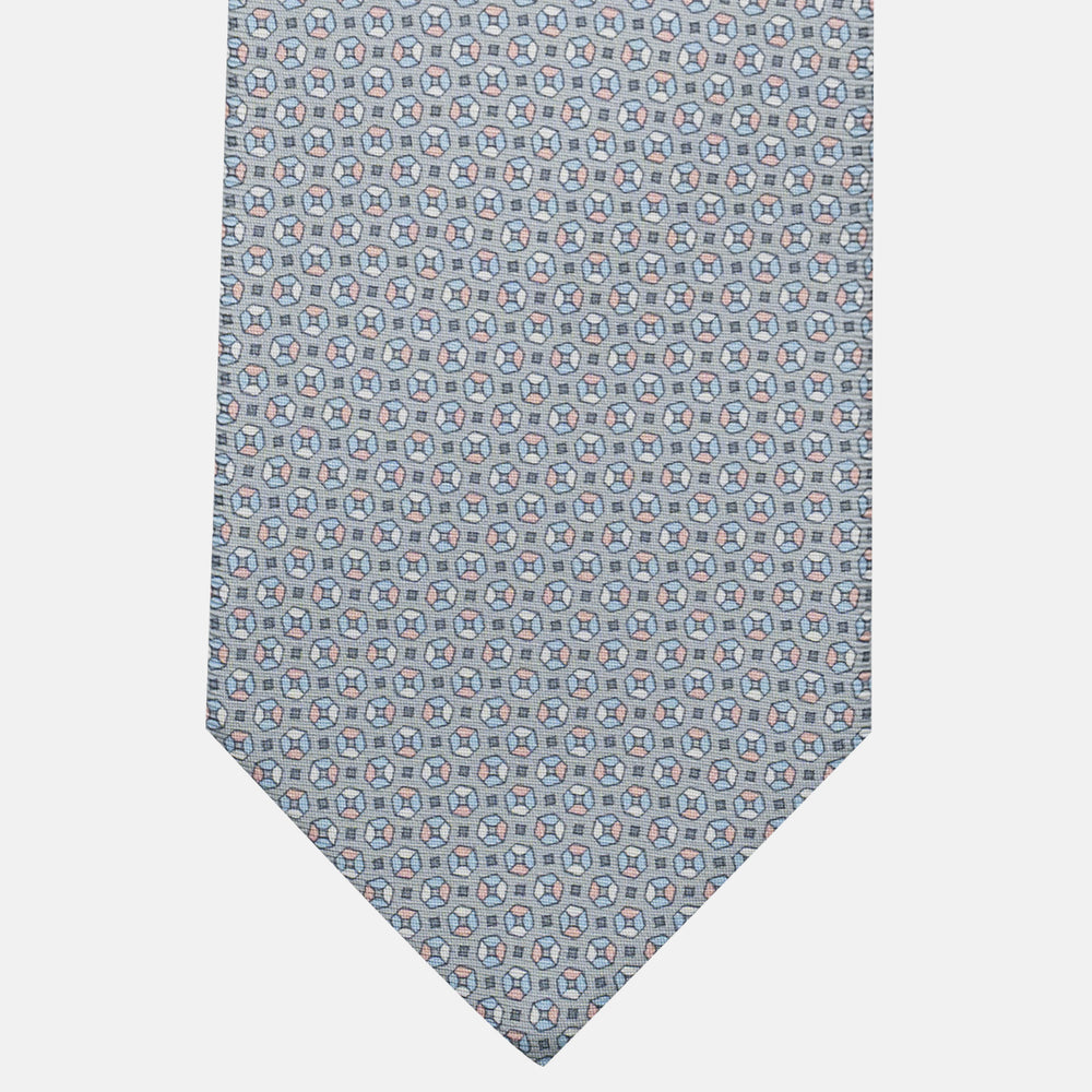 3-Fold Silk Tie, Micro Pattern, Grey - JA058635_10