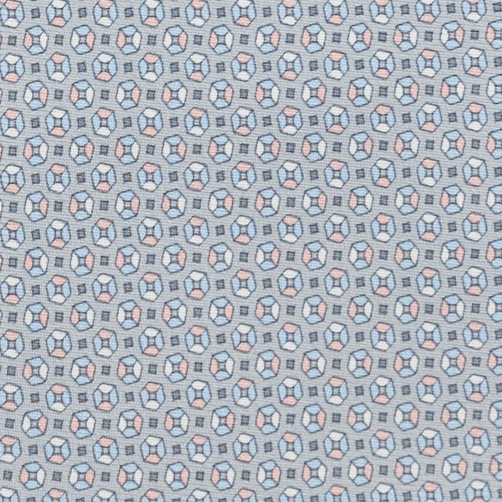 3-Fold Silk Tie, Micro Pattern, Grey - JA058635_10