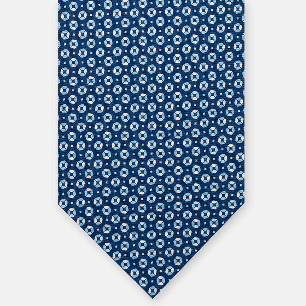 3-Fold Silk Tie, Micro Pattern, Light Blue - JA058635_12 T
