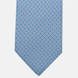 Cravatta 3 pieghe in Seta, Micro Fantasia, Celeste Rosa - JA058635_2