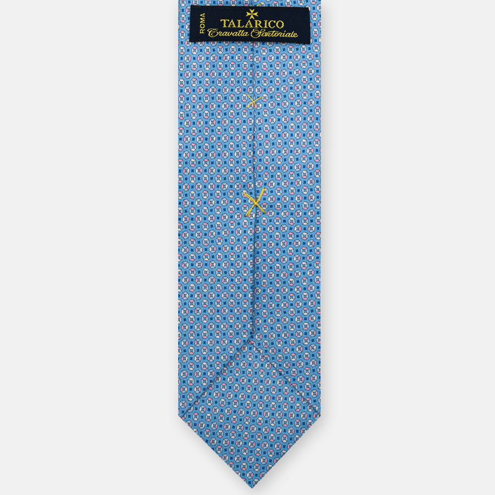 3-Fold Silk Tie, Micro Fantasy, Light Blue Pink - JA058635_2 T