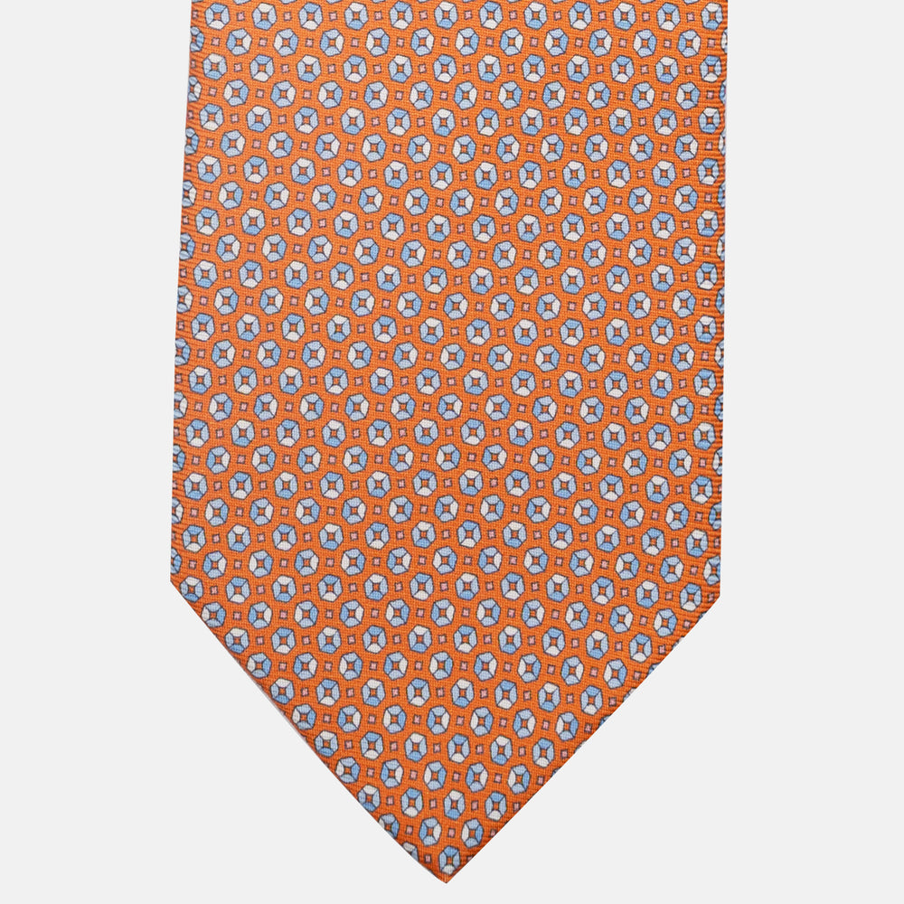 3-Fold Silk Tie, Micro Pattern, Light Orange - JA058635_4