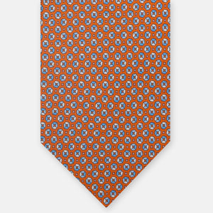 3-Fold Silk Tie, Micro Pattern, Orange - JA058635_4 T