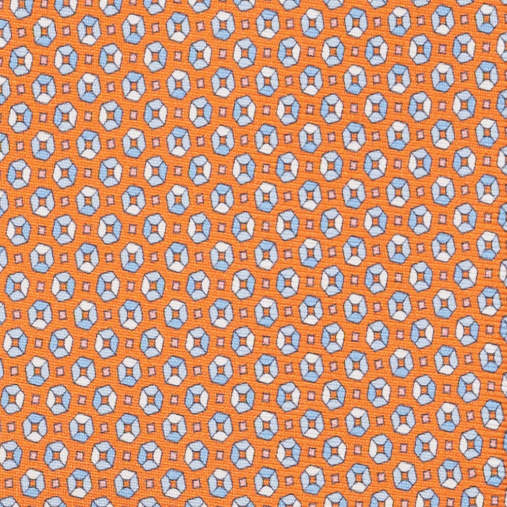 3-Fold Silk Tie, Micro Pattern, Light Orange - JA058635_4