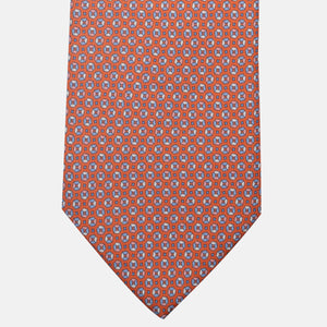 Cravatta 3 pieghe in Seta, Micro Fantasia, Arancione Scuro - JA058635_5