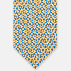 3-fold Silk Tie, Micro Pattern, Yellow - JA058635_7 T