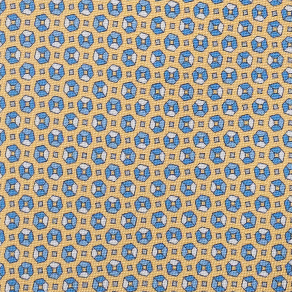 3-Fold Silk Tie, Micro Pattern, Yellow - JA058635_7