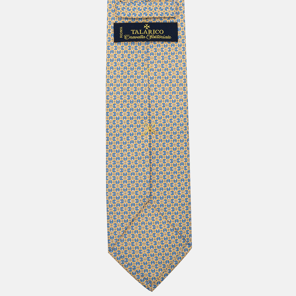 3-Fold Silk Tie, Micro Pattern, Yellow - JA058635_7