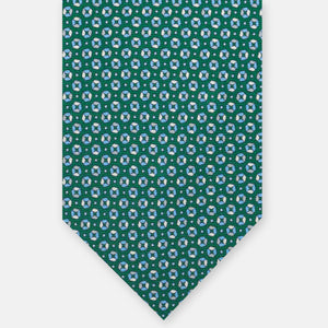 3-fold Silk Tie, Micro Pattern, Green - JA058635_8 T