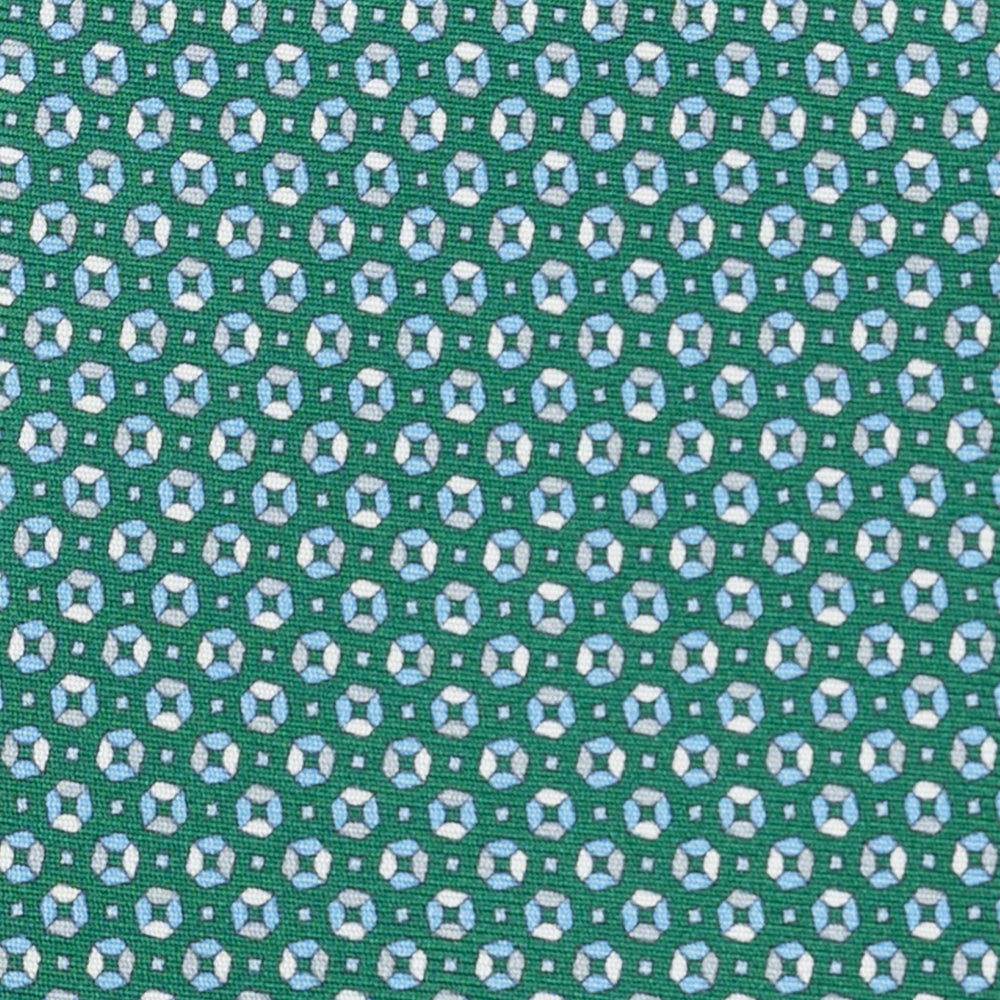 3-Fold Silk Tie, Micro Pattern, Green - JA058635_8