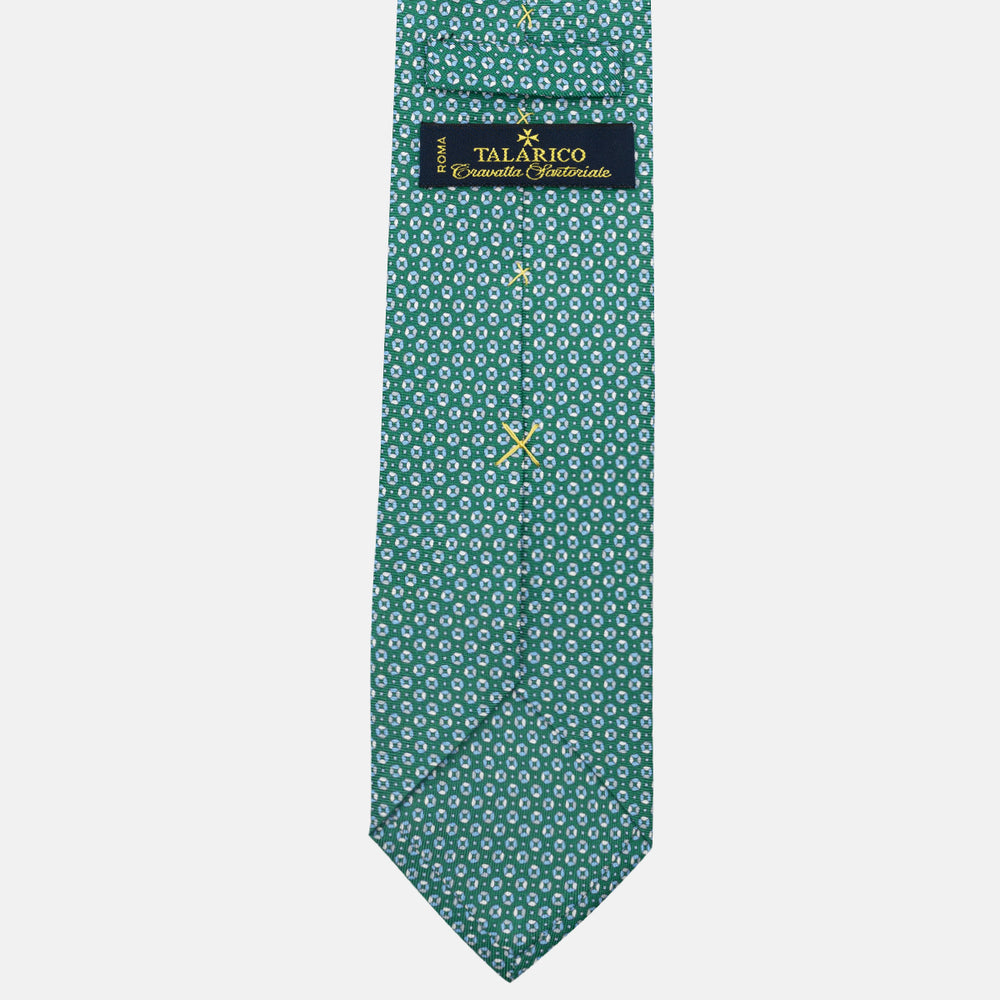 3-Fold Silk Tie, Micro Pattern, Green - JA058635_8