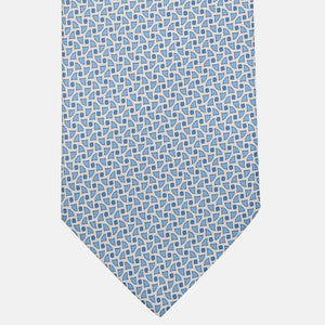 3-Fold Silk Tie, Geometric Pattern, White - JA059571_2