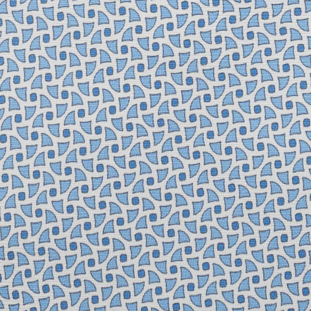 3-Fold Silk Tie, Geometric Pattern, White - JA059571_2