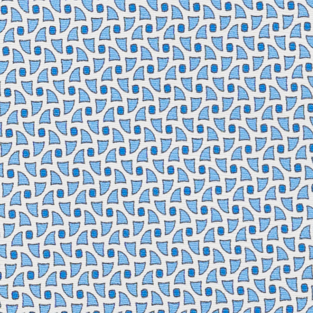 Cravatta 3 pieghe in Seta, Fantasia Geometrica, Bianco - JA059571_2 T