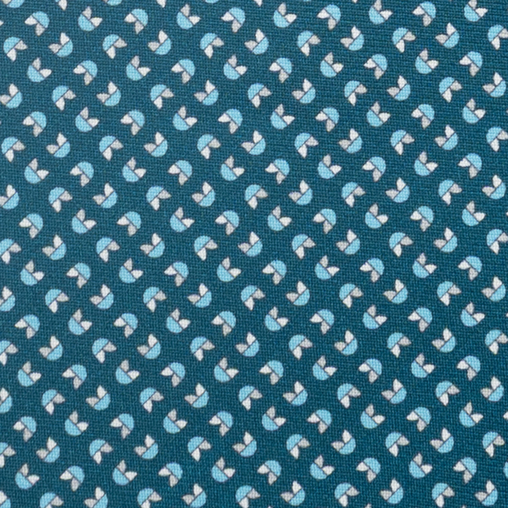 3-Fold Silk Tie, Floral Pattern, Teal - JA059573_1