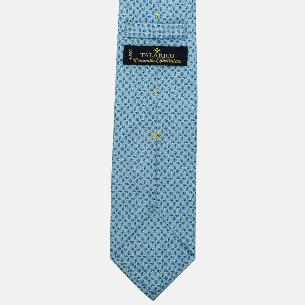 3-Fold Silk Tie, Floral Pattern, Light Blue - JA059573_2