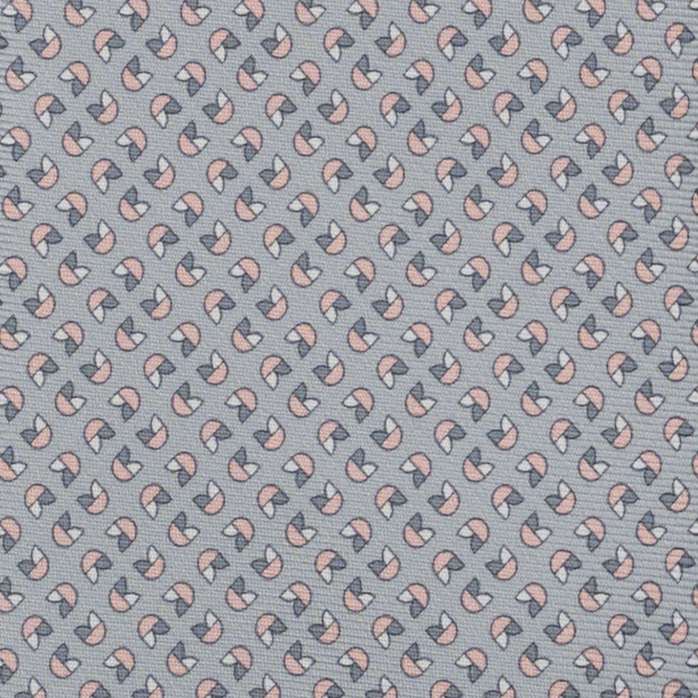 3-Fold Silk Tie, Floral Pattern, Grey - JA059573_3