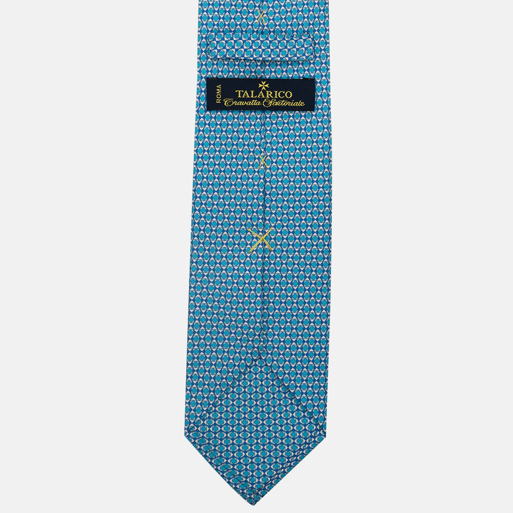 Cravatta 3 pieghe in Seta, Fantasia Geometrica, Piscina - JA059575_1