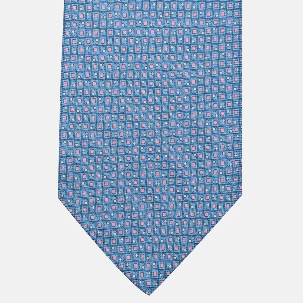 3-Fold Silk Tie, Micro Pattern, Light Blue - JA059576_2