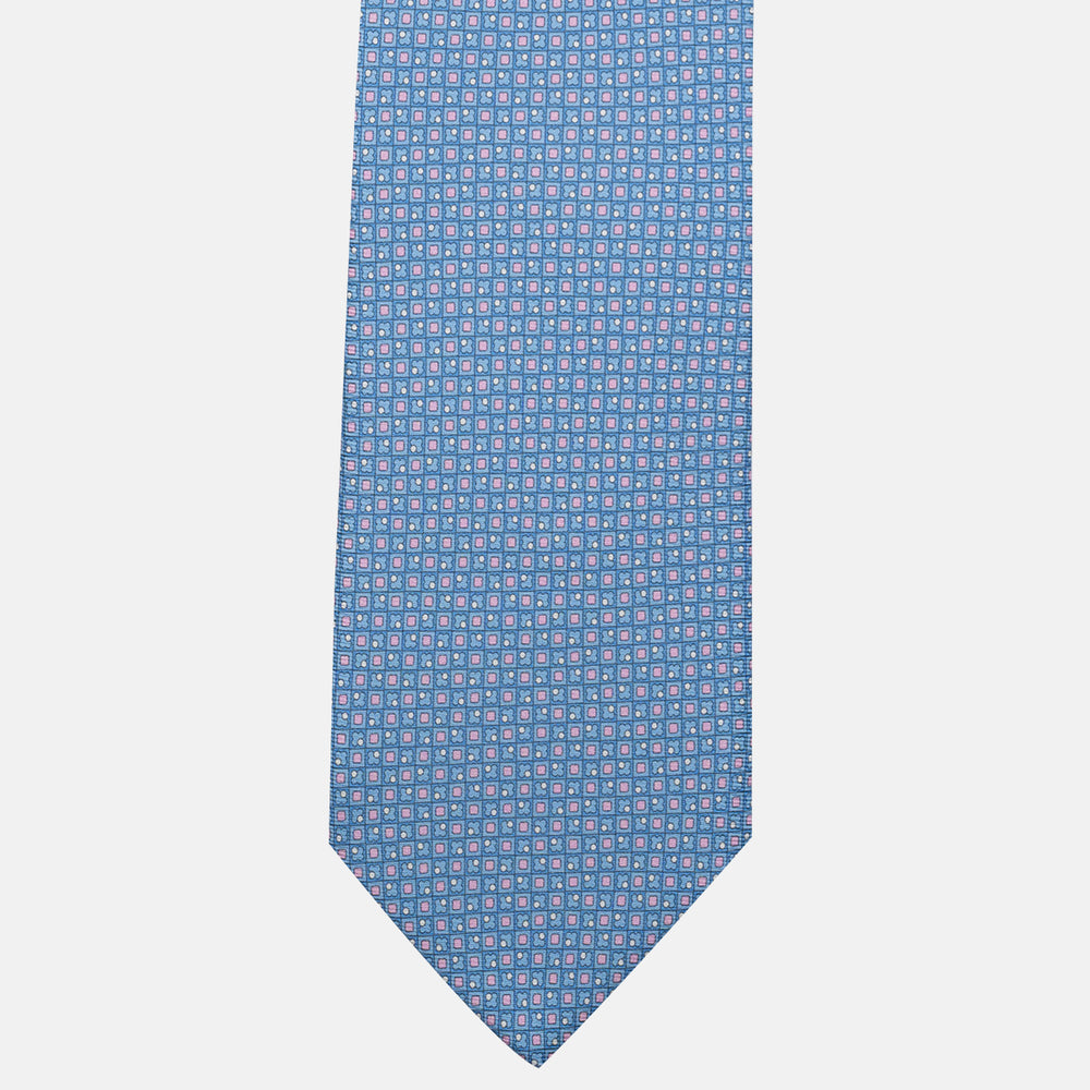 3-Fold Silk Tie, Micro Pattern, Light Blue - JA059576_2