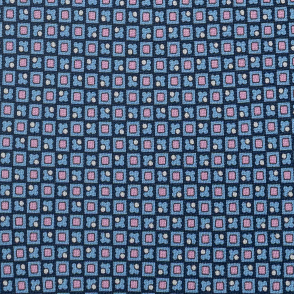 3-Fold Silk Tie, Micro Pattern, Blue Pink - JA059576_3
