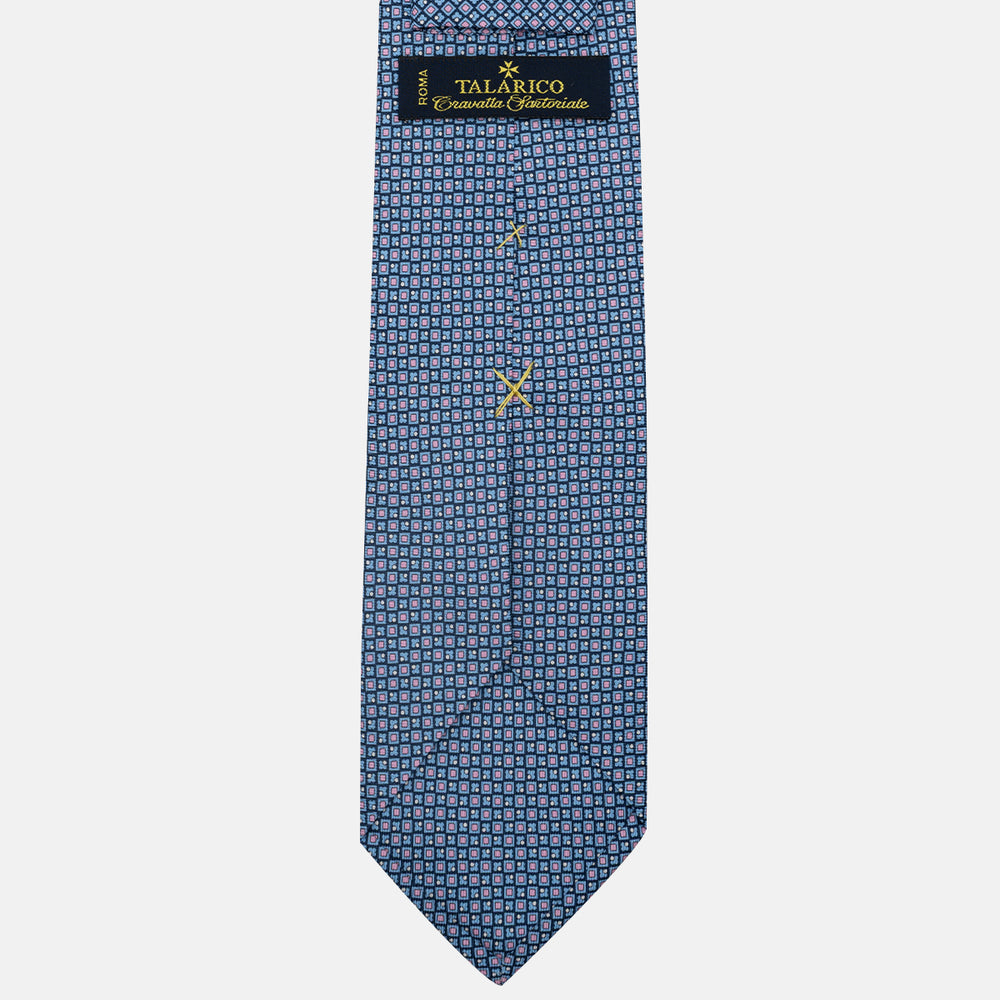 3-Fold Silk Tie, Micro Pattern, Blue Pink - JA059576_3