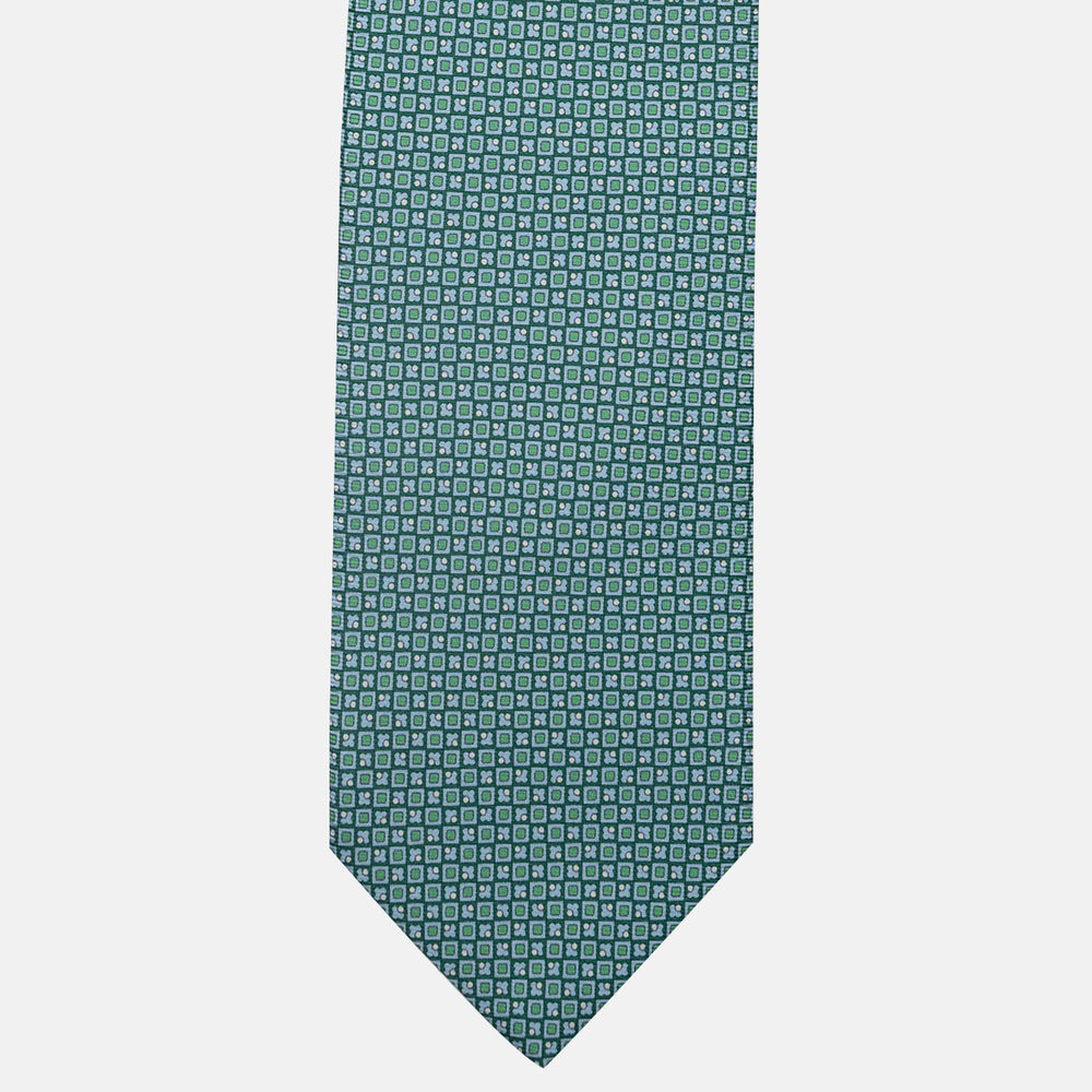 3-Fold Silk Tie, Micro Pattern, Green - JA059576_4