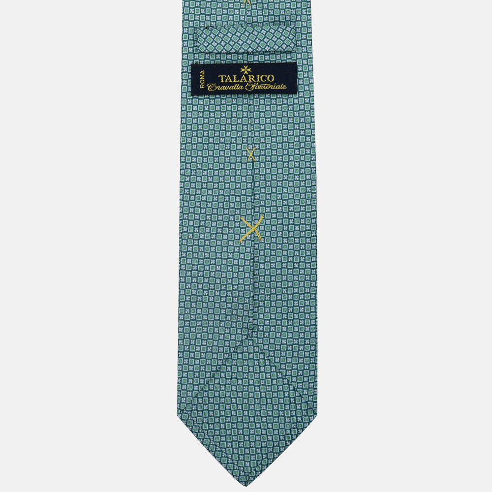 3-Fold Silk Tie, Micro Pattern, Green - JA059576_4