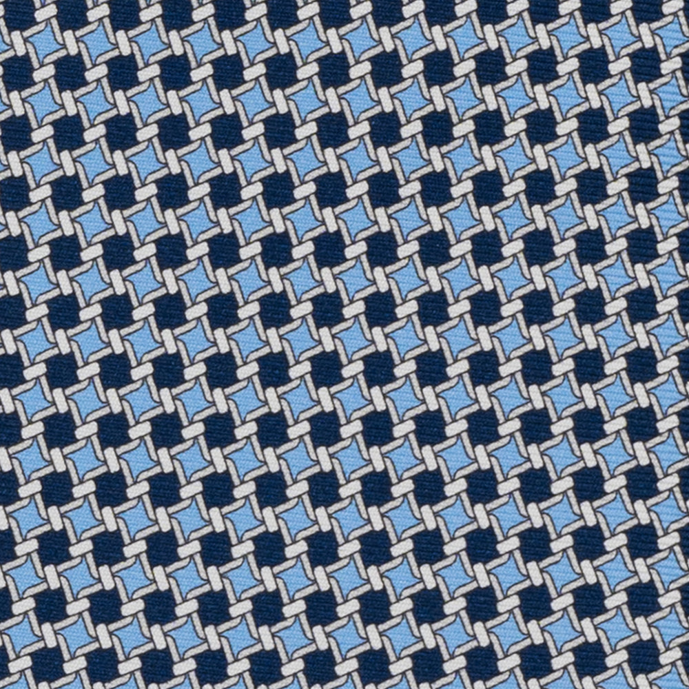 Cravatta 3 pieghe in Seta, Geometrica, Blu Celeste - JA059578_1 T