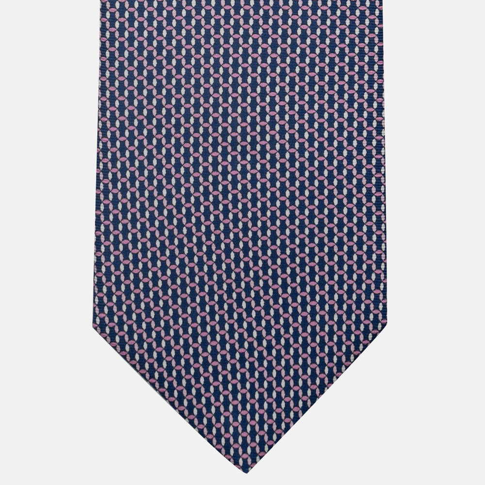 3-Fold Silk Tie, Chain Pattern, Blue Pink - JA059579_10