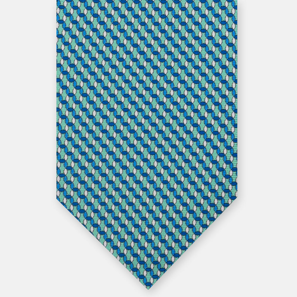3-Fold Silk Tie, Geometric Pattern, Tiffany - JA059579_11 T