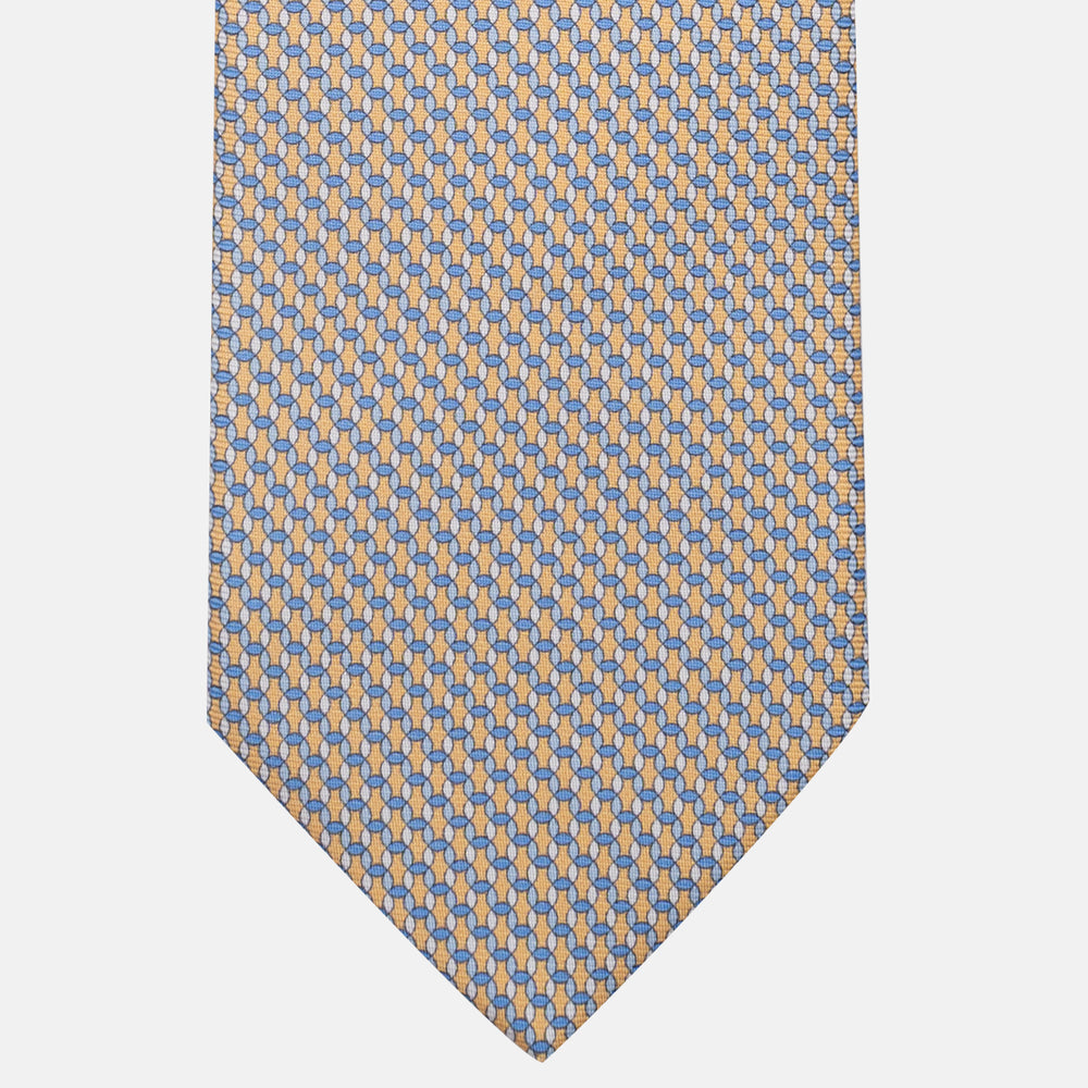3-Fold Silk Tie, Chain Pattern, Yellow - JA059579_12