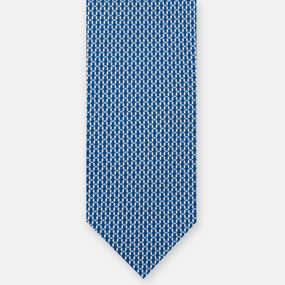 3-Fold Silk Tie, Geometric Pattern, Light Blue - JA059579_13 T
