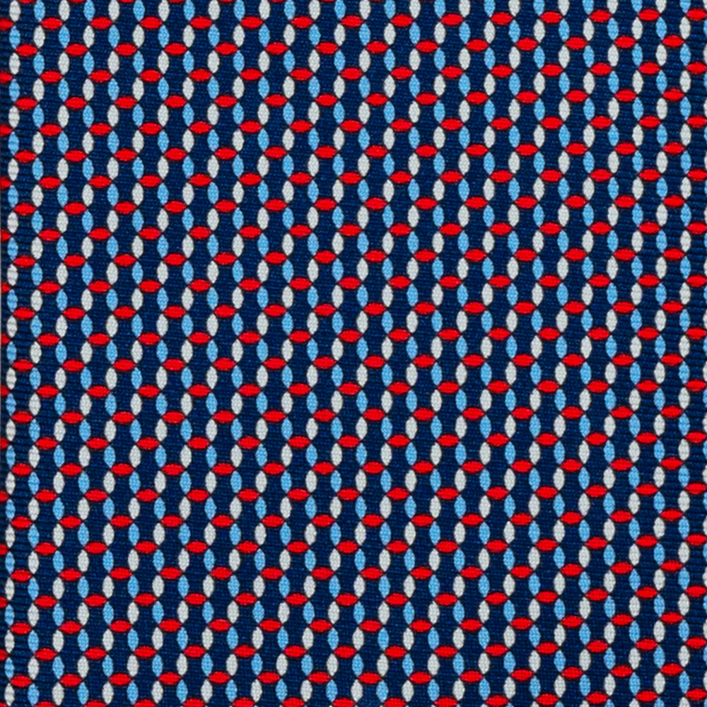 Cravatta 3 pieghe in Seta, Fantasia Geometrica, Blu Rosso - JA059579_1 T