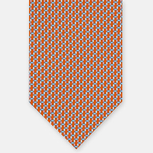 3-Fold Silk Tie, Geometric Pattern, Orange - JA059579_5 T
