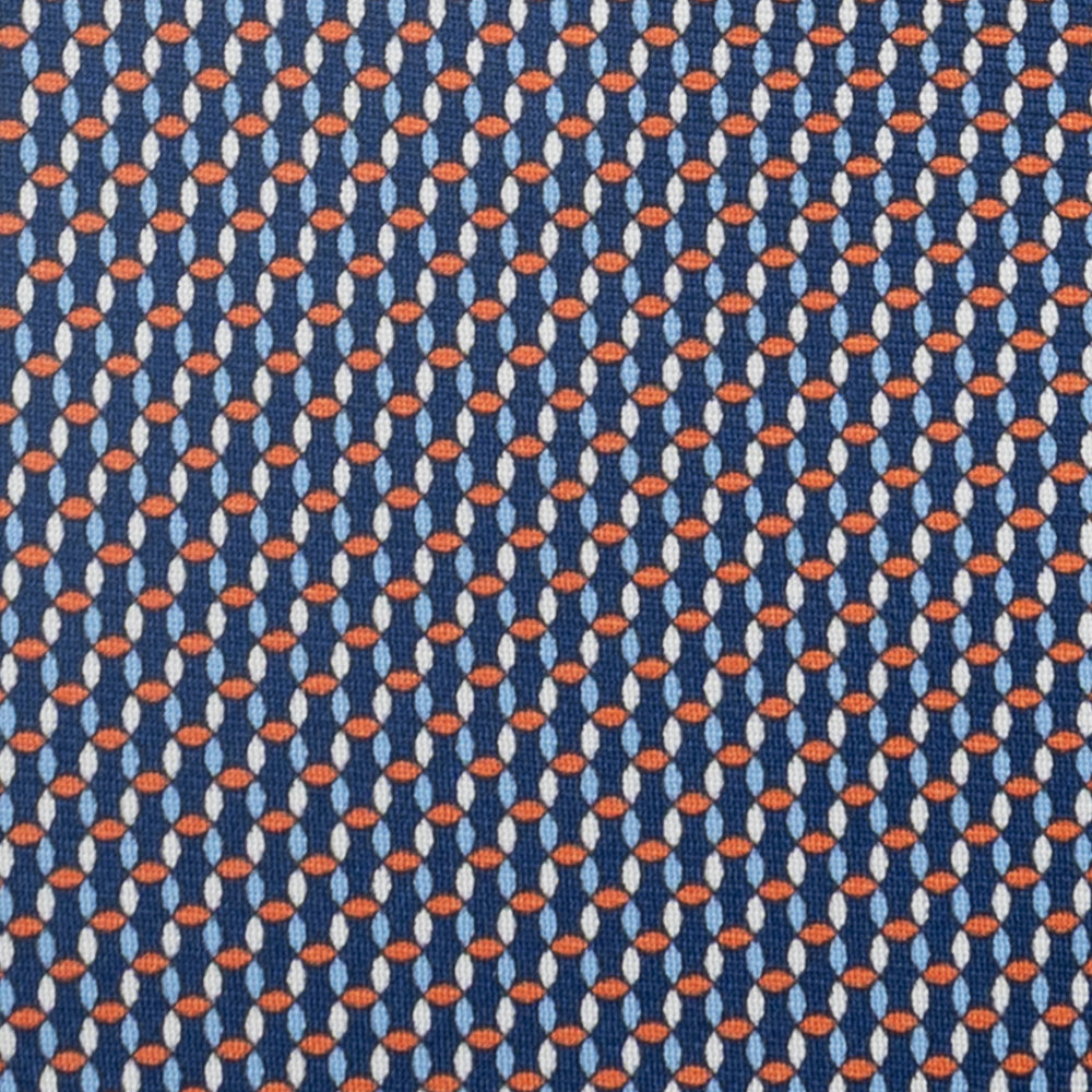 3-Fold Silk Tie, Chain Pattern, Blue Orange - JA059579_9