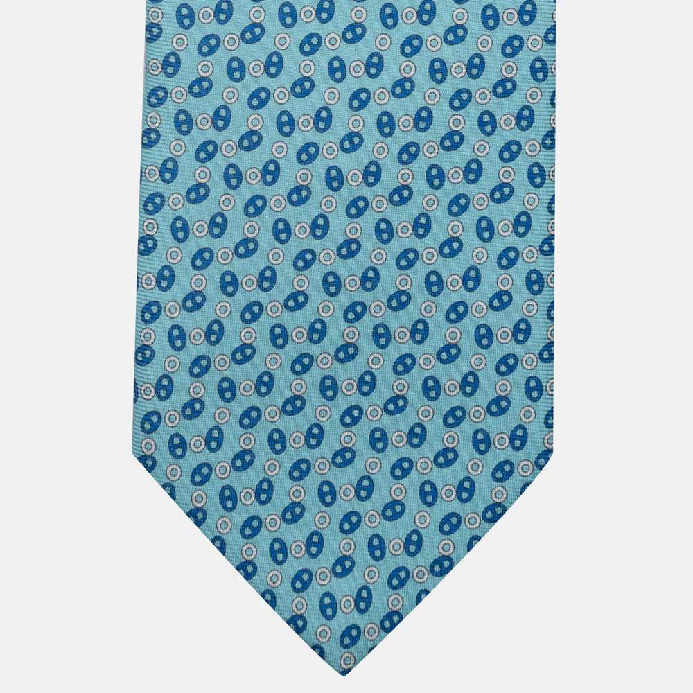 3-Fold Silk Tie, Micro Pattern, Light Blue - JA059582_1