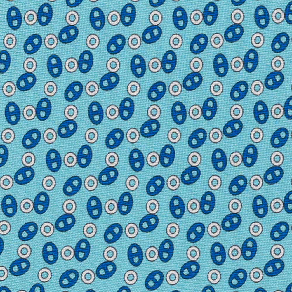 3-Fold Silk Tie, Micro Pattern, Aqua - JA059582_1 T